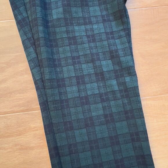 Talbots Soho Leggings Size 4P Petite Simple Plaid Green Black - Picture 8 of 9